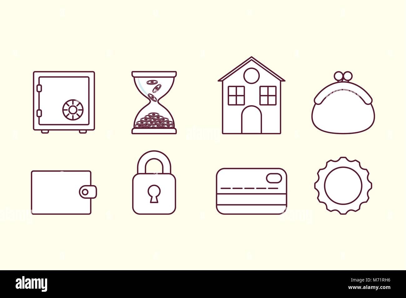 icon set of money concept over white background, vector illustration ...
