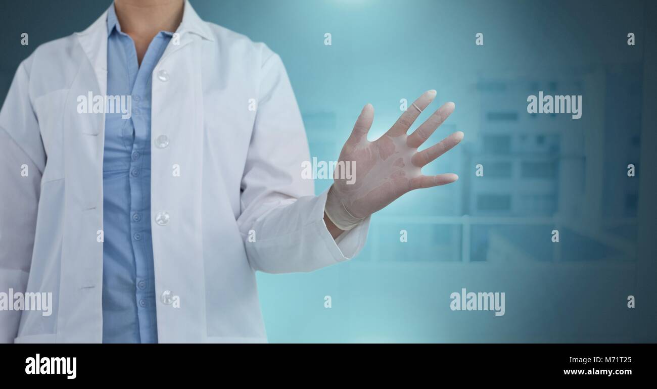 Doctor opening hand Stock Photo