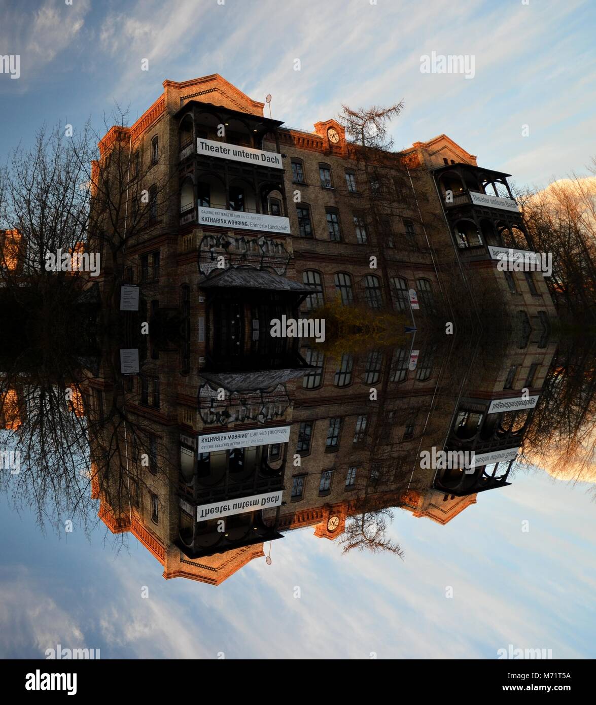 Theater under roof in Prenzlauer Berg in Berlin from April 5, 2015 Symmetrical Impressions by Alfred Georg Sonsalla, Germany Stock Photo