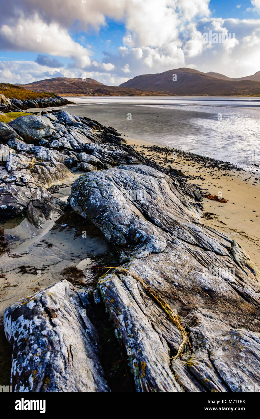 Luskentyre beach on the west coast of the Isle of Harris, Outer Hebrides, Scotland, UK on a