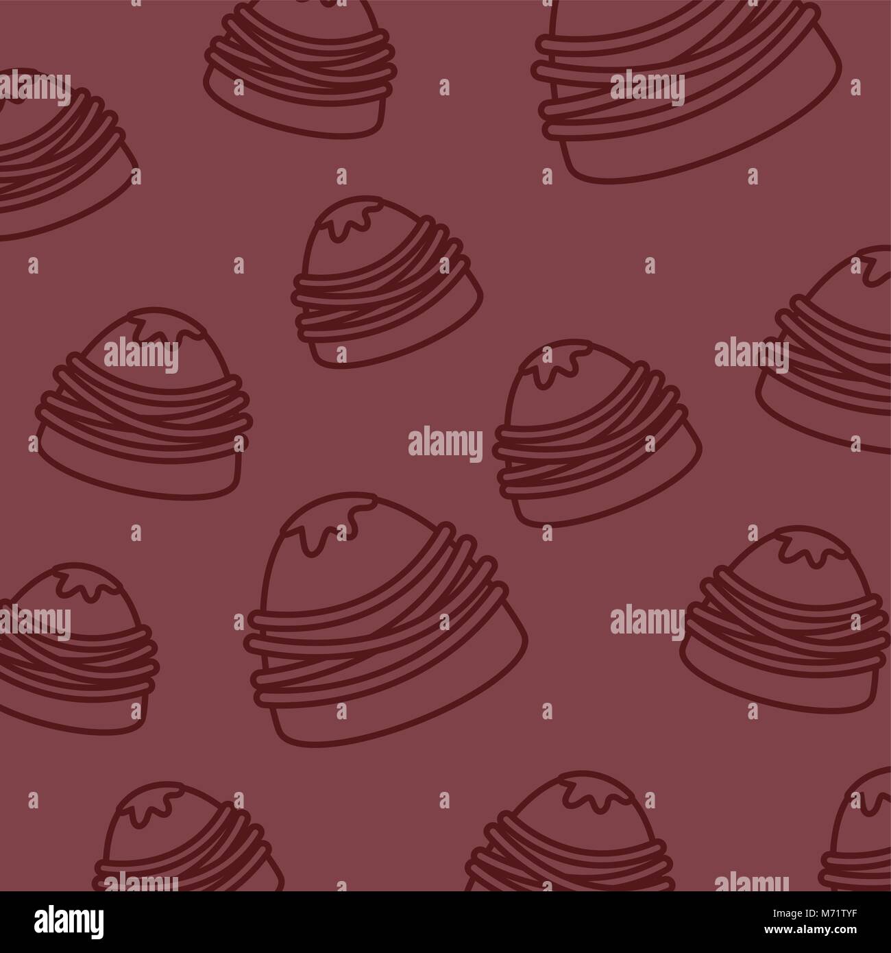 chocolate truffles background, colorful design vector illustration