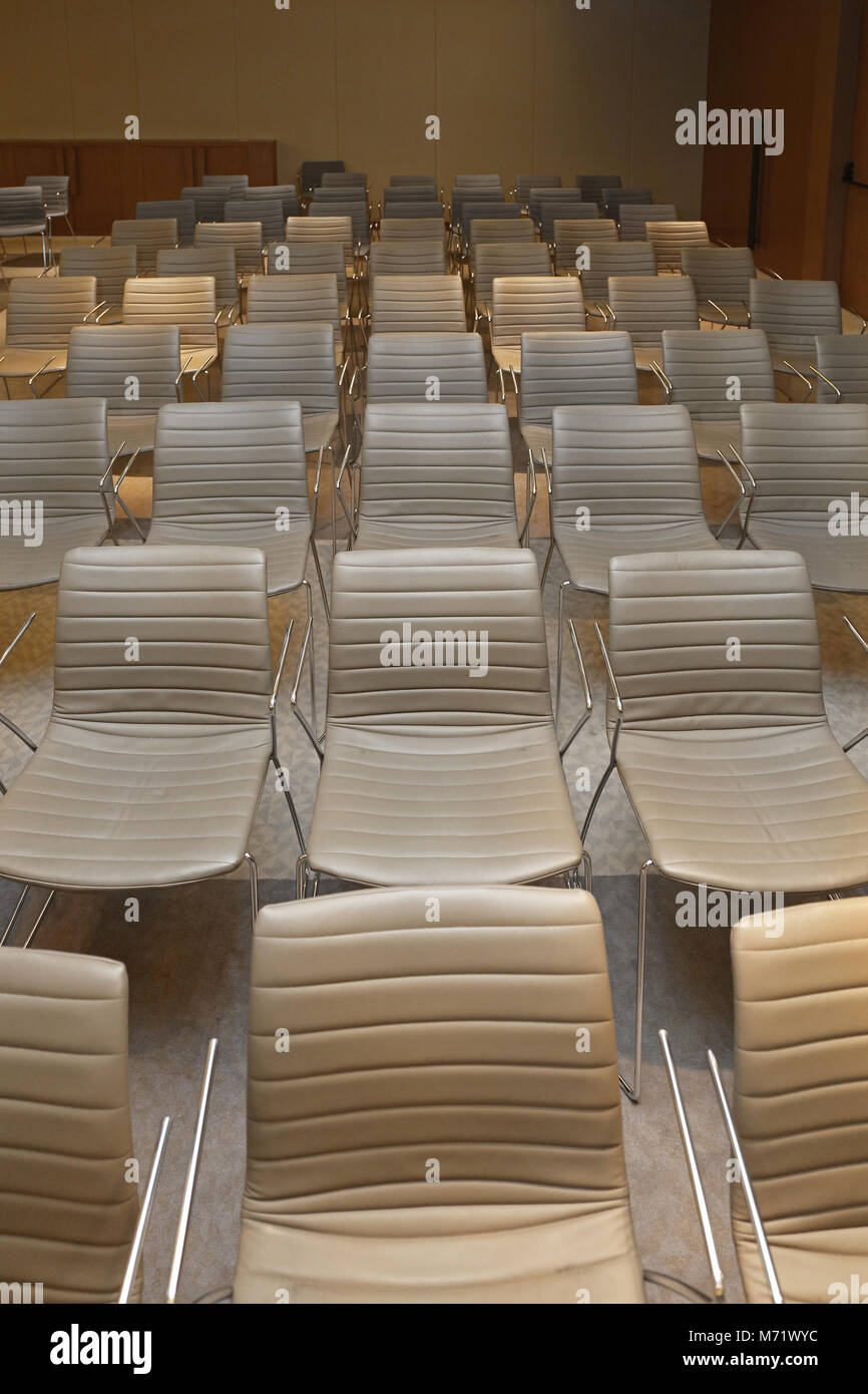 Conference Chairs Boardroom Seats Meeting Room for Audience Stock Photo