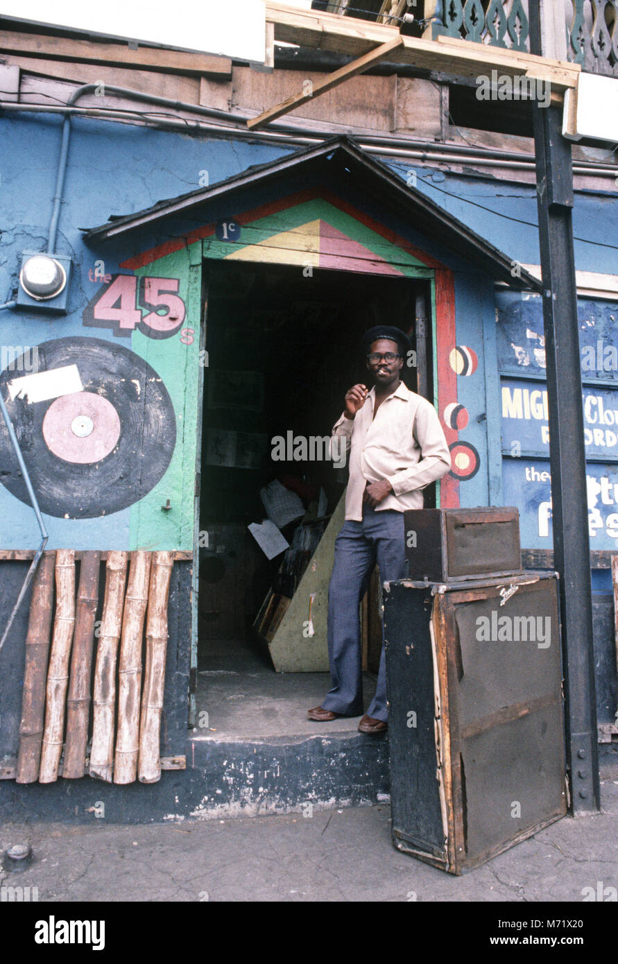 Reggae record shop in Kingston, Jamaica Stock Photo Alamy