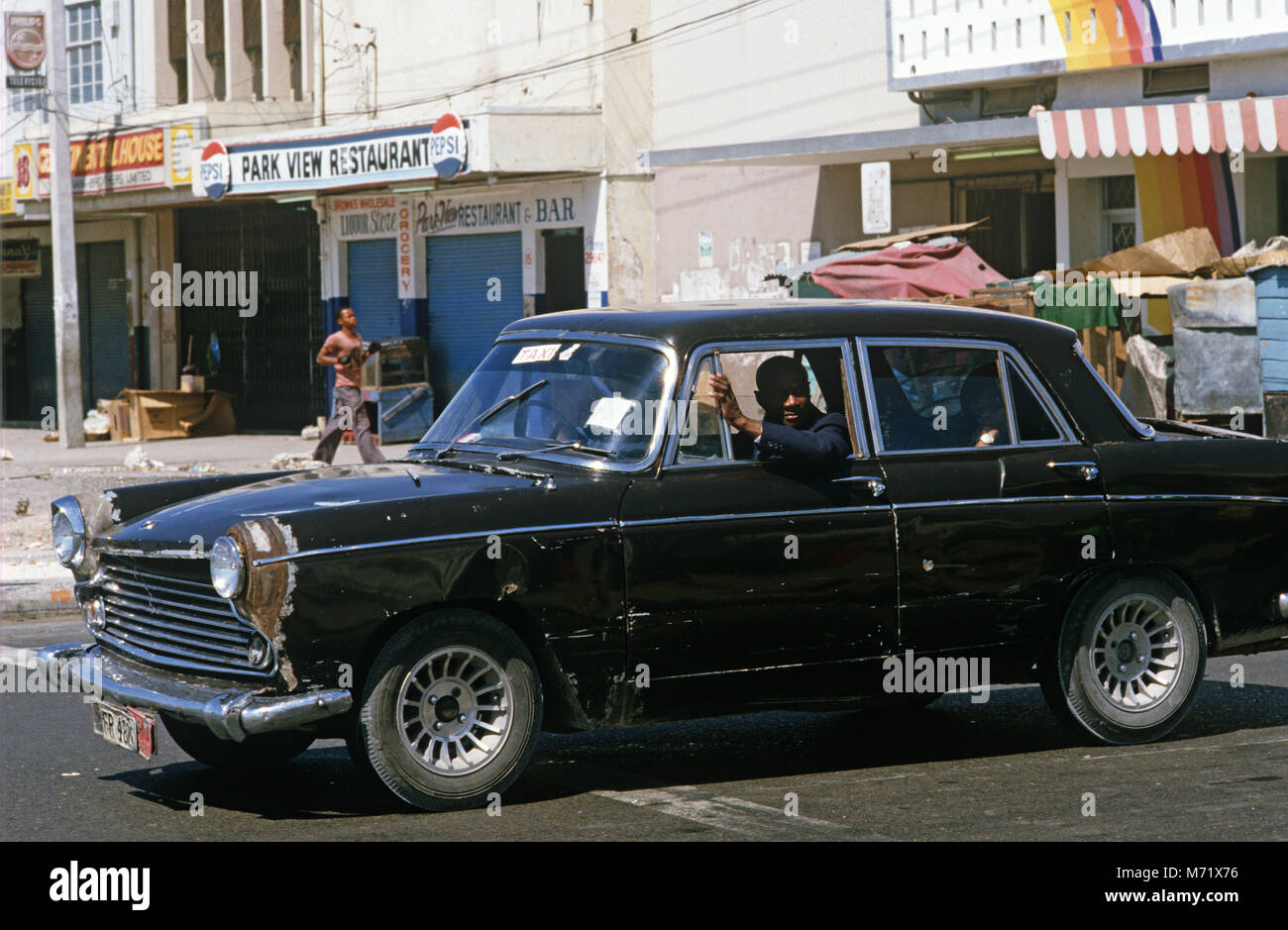 Taxi in downtown Kingston, Jamaica Stock Photo Alamy