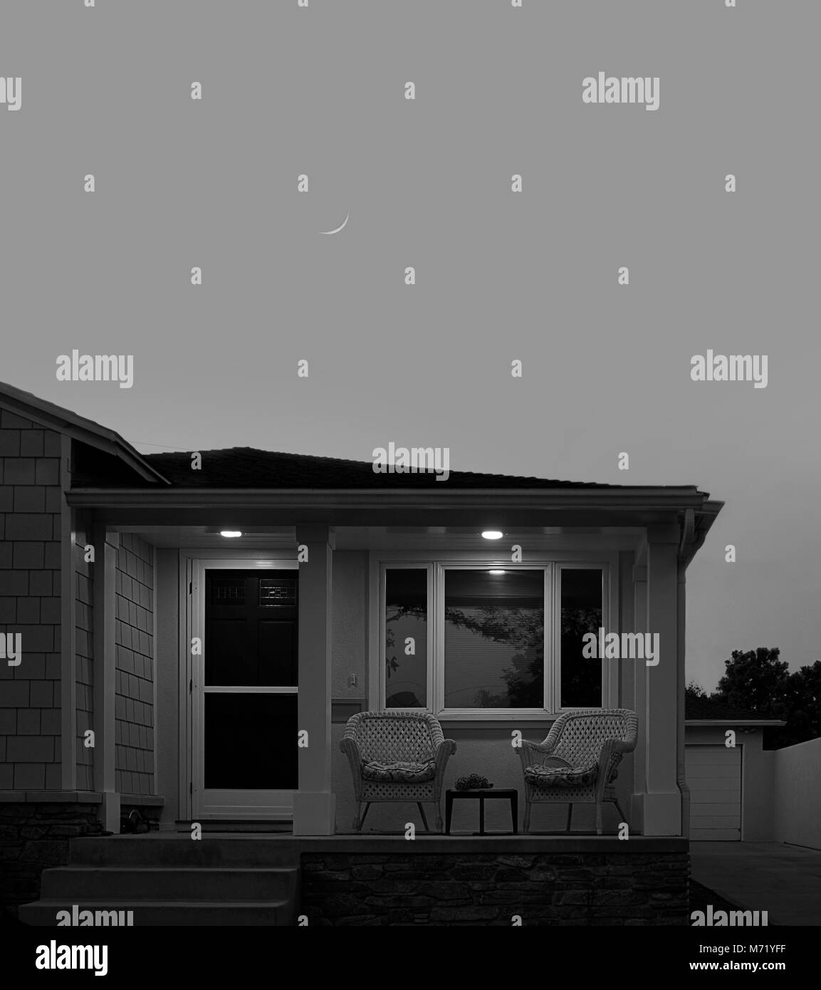 House porch Black and White Stock Photos & Images - Alamy