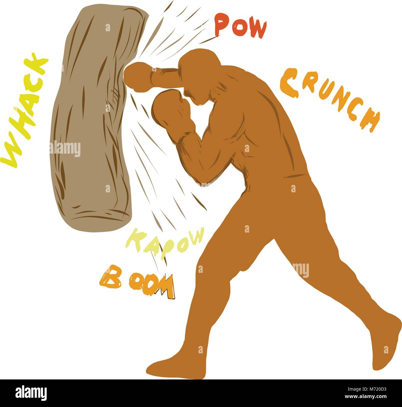 Punching a boxing bag Stock Vector Images Alamy