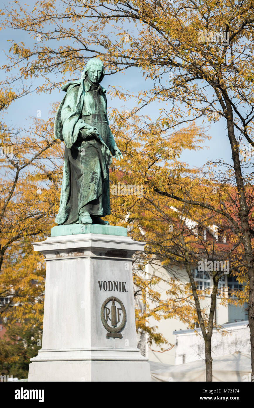 Vodnik Statue, Market Square, Ljubljana, Slovenia Stock Photo Alamy