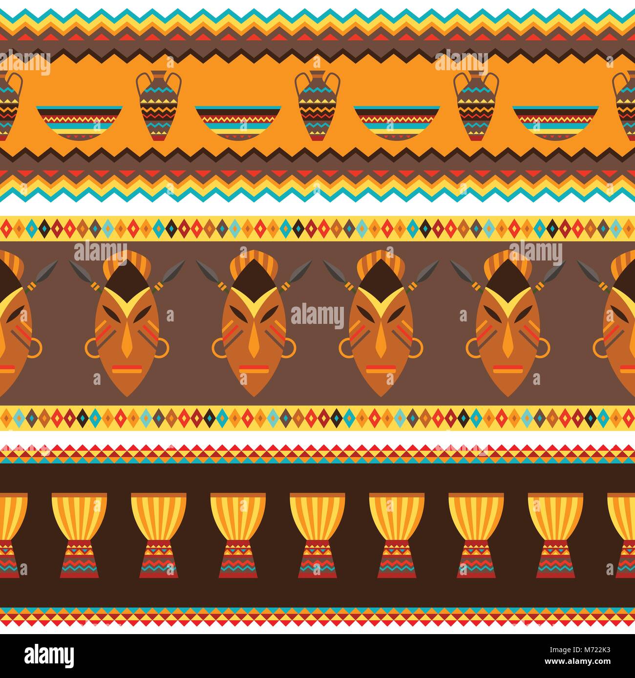 Ethnic african abstract geometric seamless fabric pattern Stock Vector ...