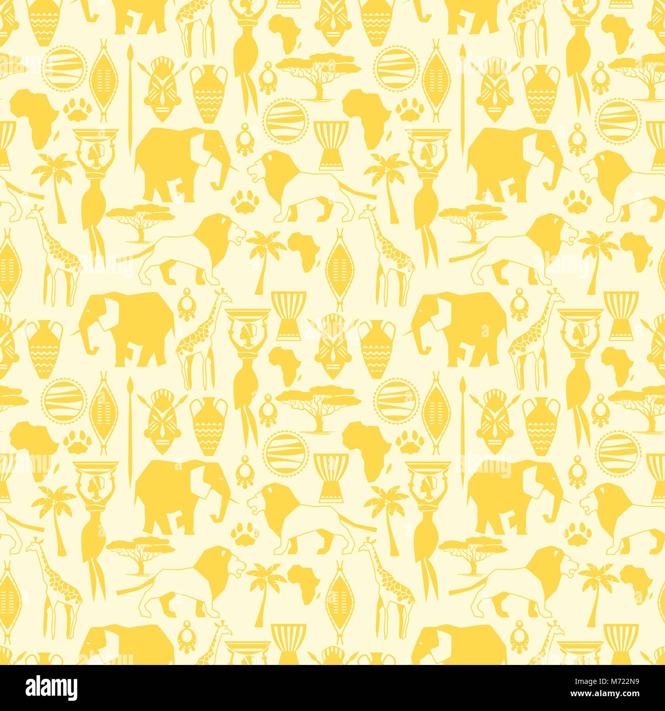 African ethnic seamless pattern with stylized icons Stock Vector Image ...