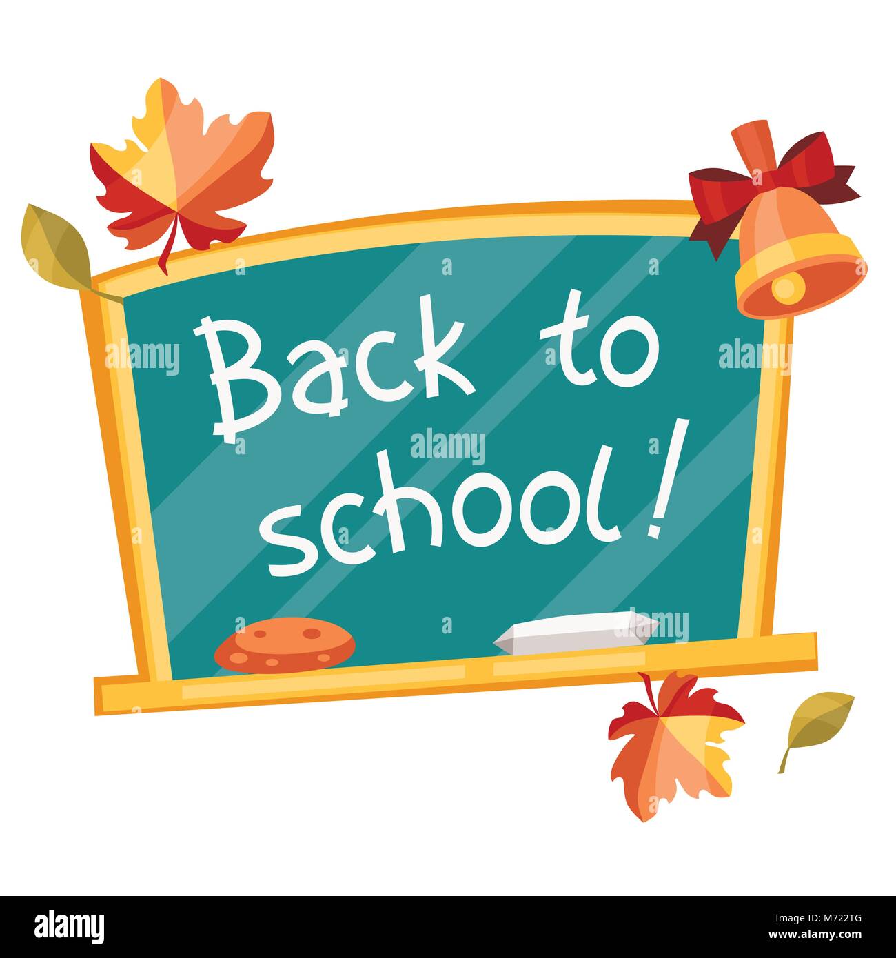 Back to school background with green chalkboard Stock Vector Image ...