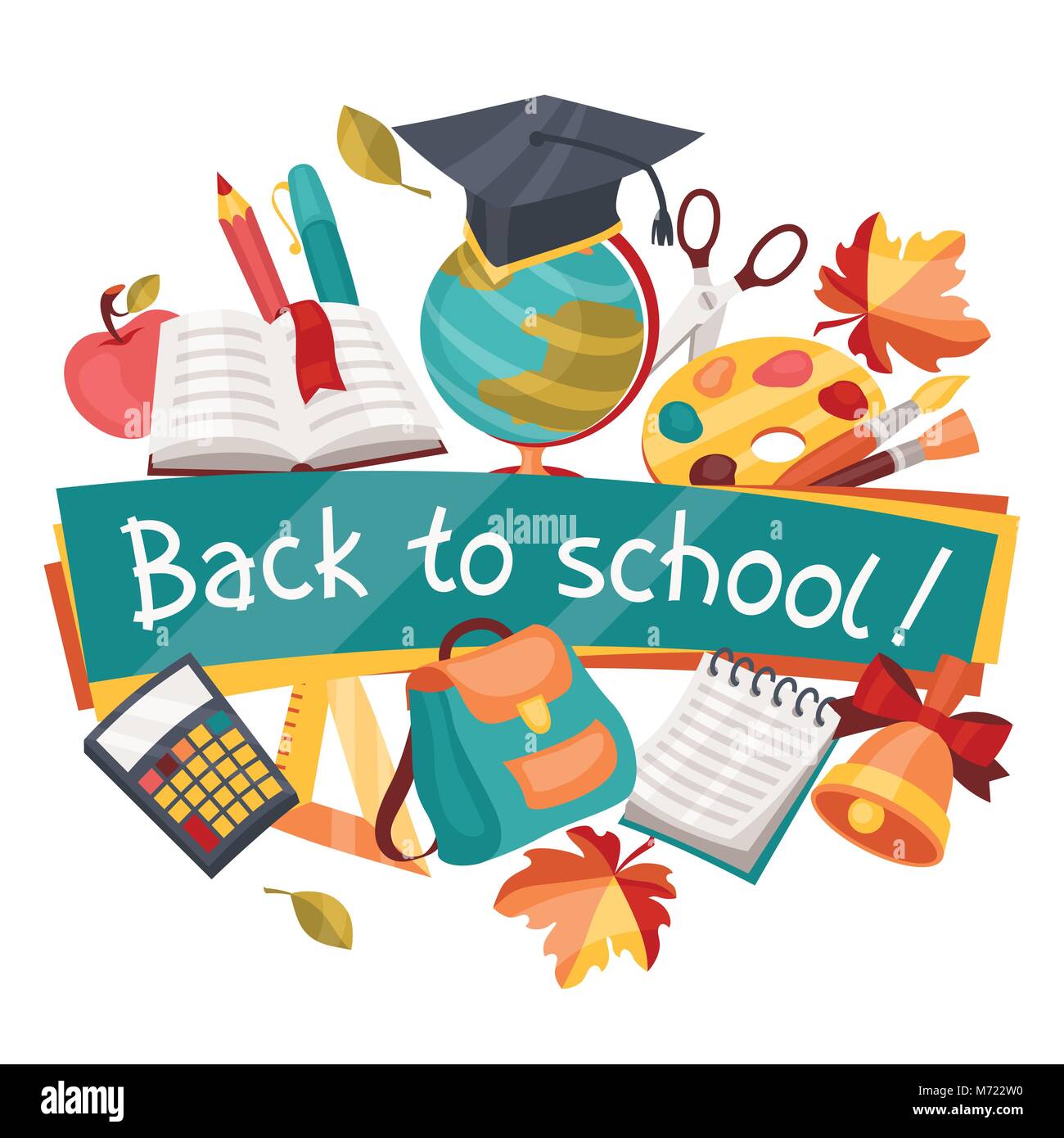 Back to school background with education icons Stock Vector Image & Art ...