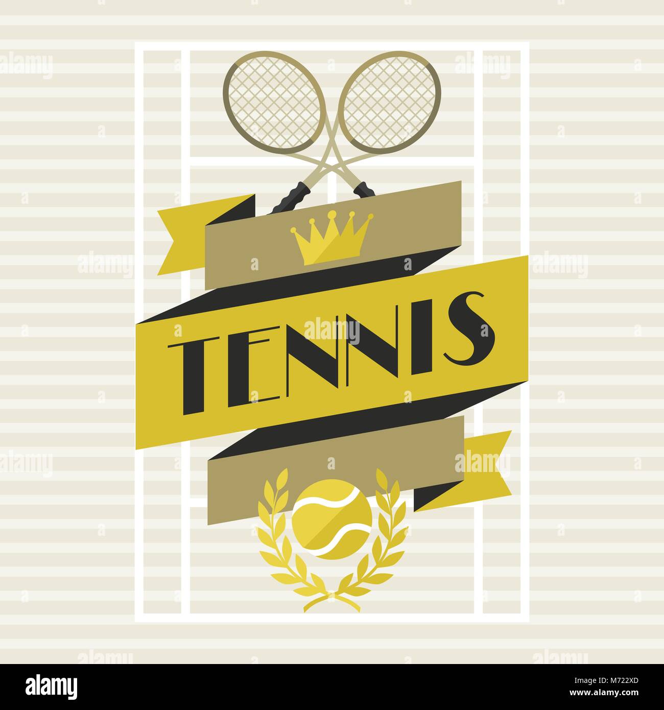 Sports background with tennis in flat design style Stock Vector Image ...