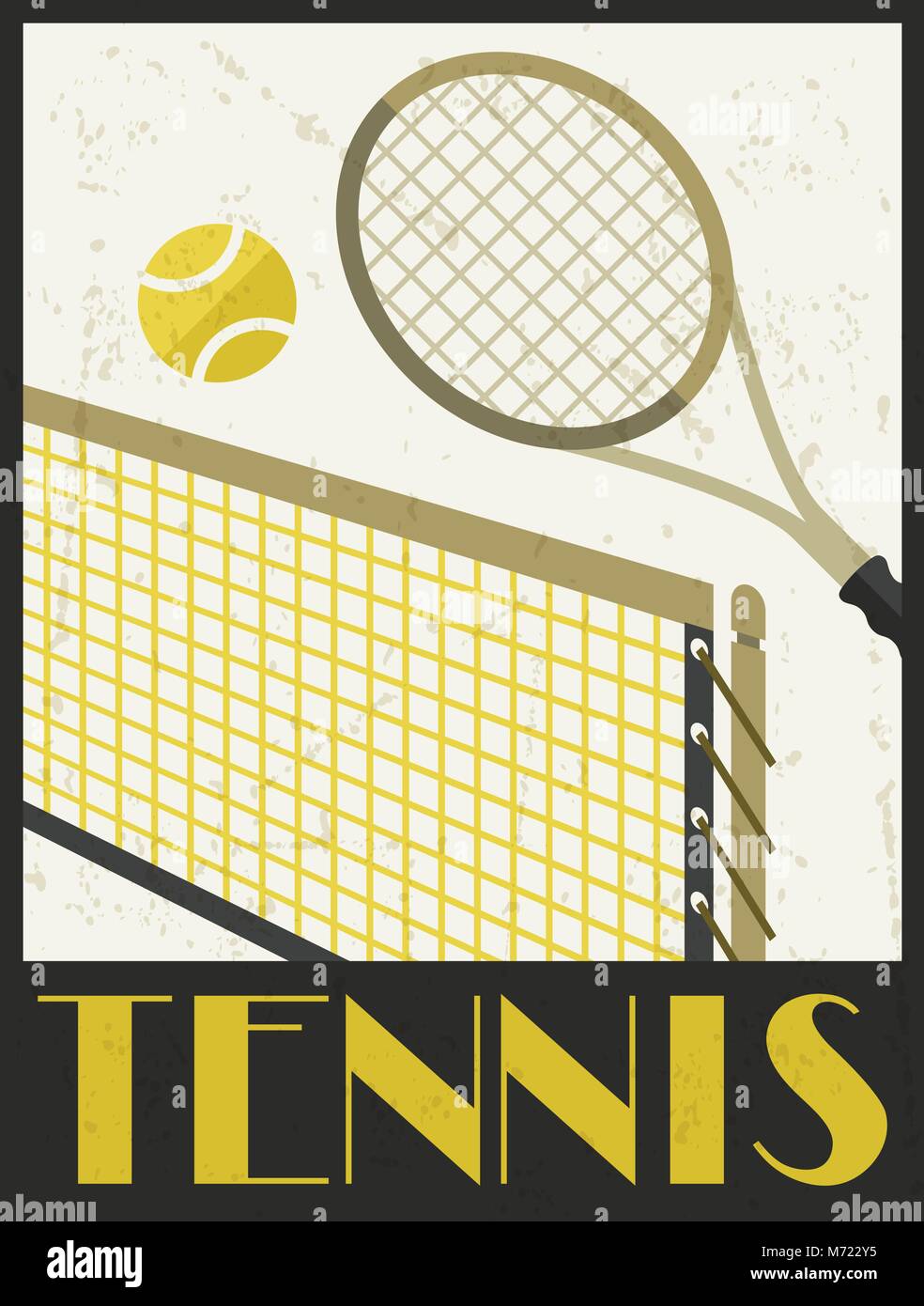Tennis. Retro poster in flat design style Stock Vector Image & Art - Alamy