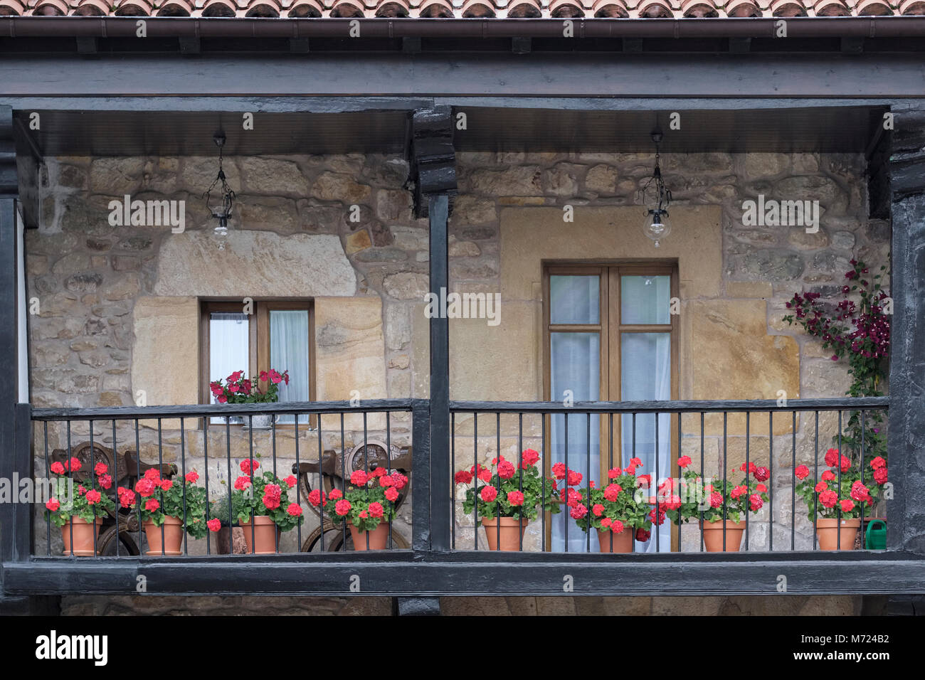 Plaza del Marques de Valdecilla, Lierganes, Cantabria, Spain, Stock Photo