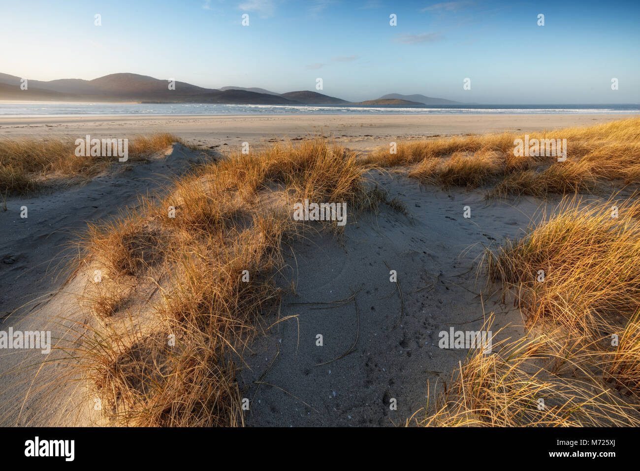 Sand dunes, Luskentyre Beach, Isle of Harris, Western Isles, Scotland Stock Photo