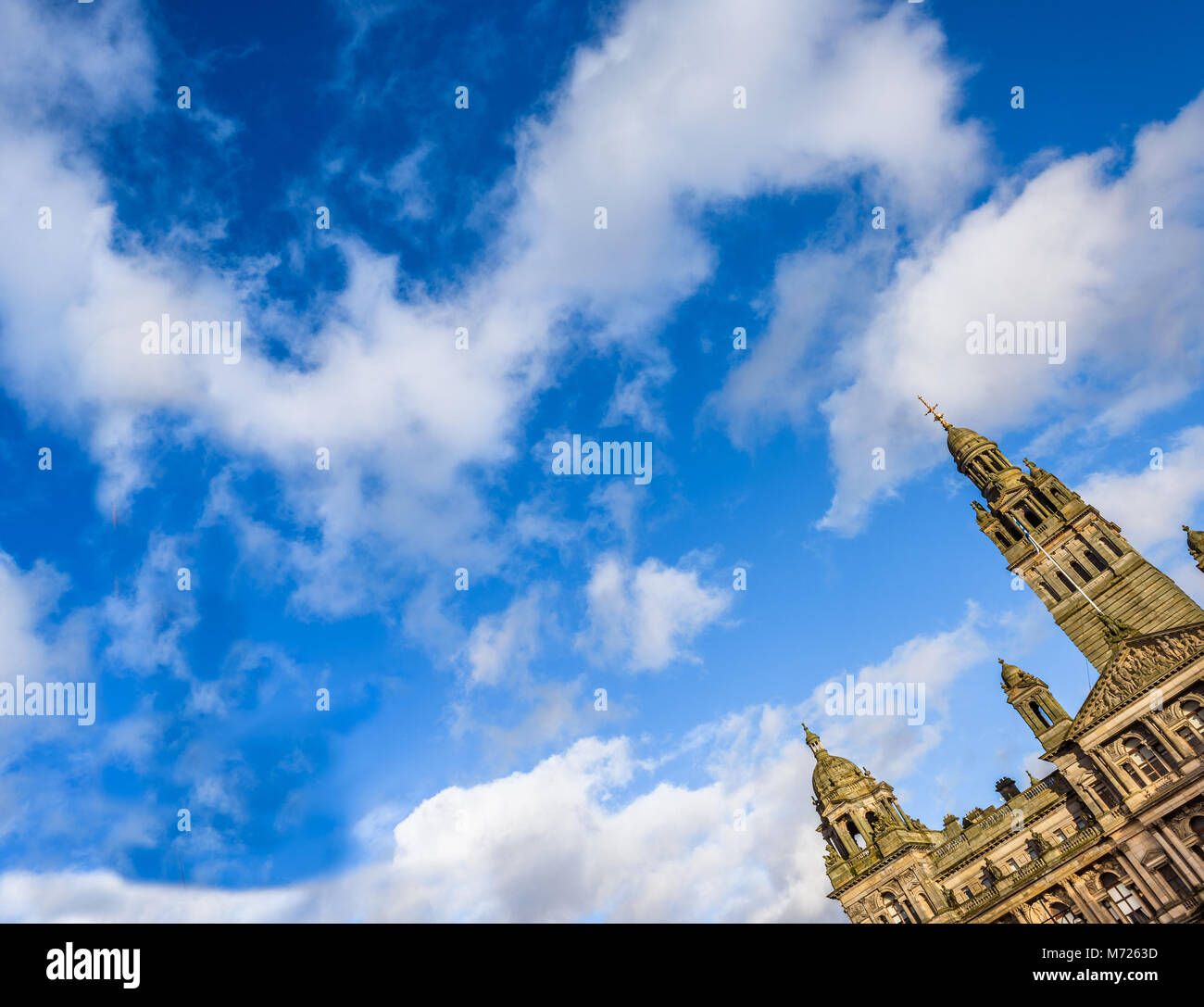 Glasgow chambers in george square against a blue sky, Glasgow Scotland uk Stock Photo