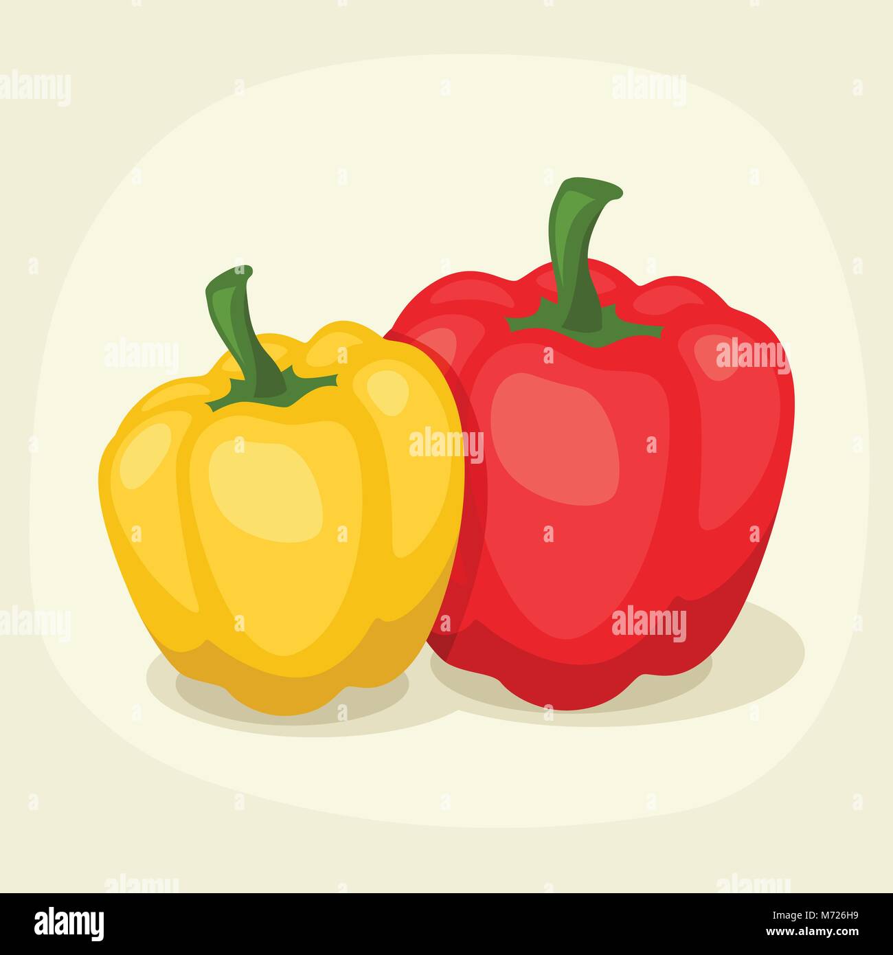 Stylized vector illustration of fresh ripe peppers Stock Vector