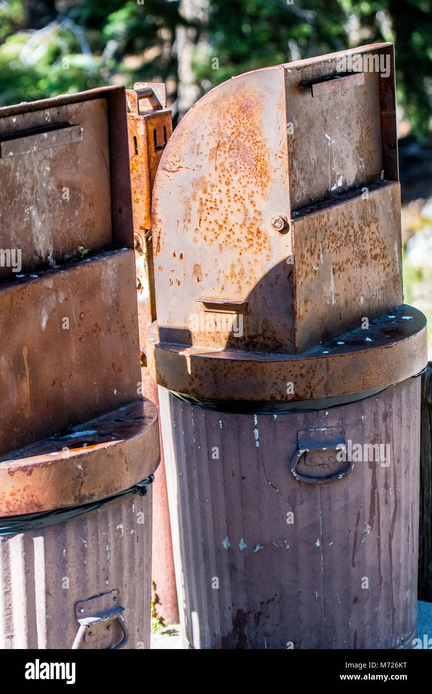 rusty bins Stock Photo