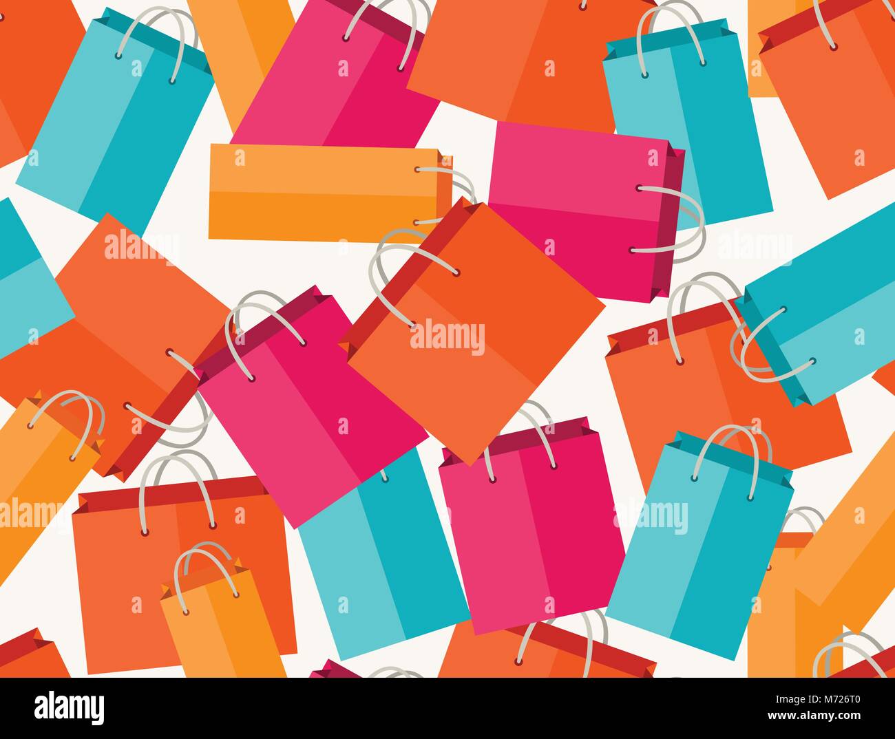 Sale seamless pattern with shopping bags in flat design style Stock Vector