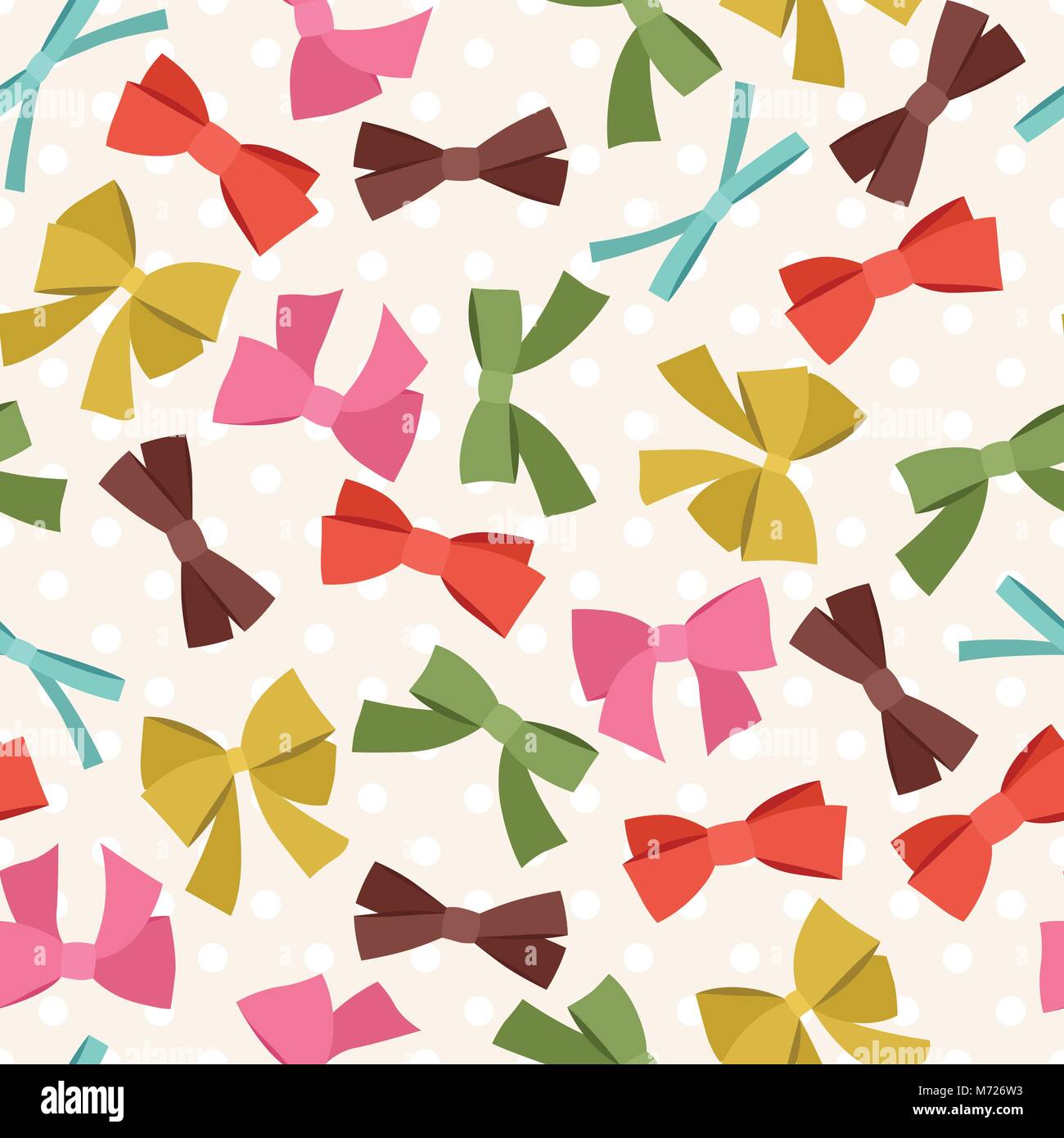 Seamless pattern with abstract various bows and ribbons Stock Vector