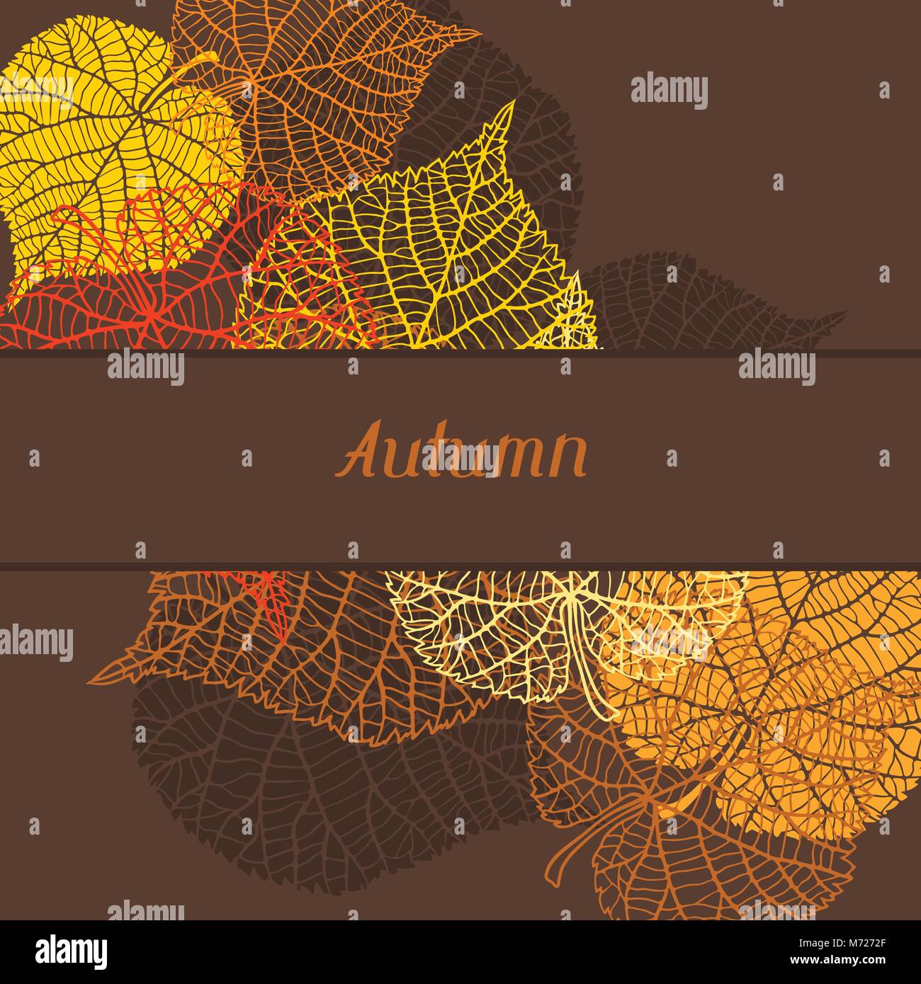 Background, greeting card with stylized autumn leaves Stock Vector ...