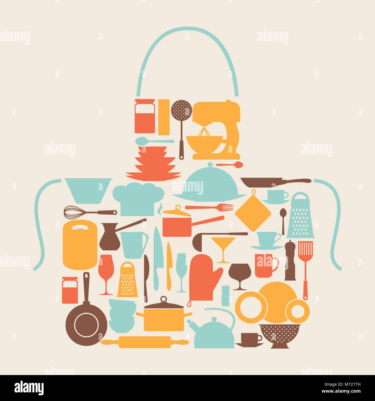 Background with kitchen and restaurant utensils icons Stock Vector ...