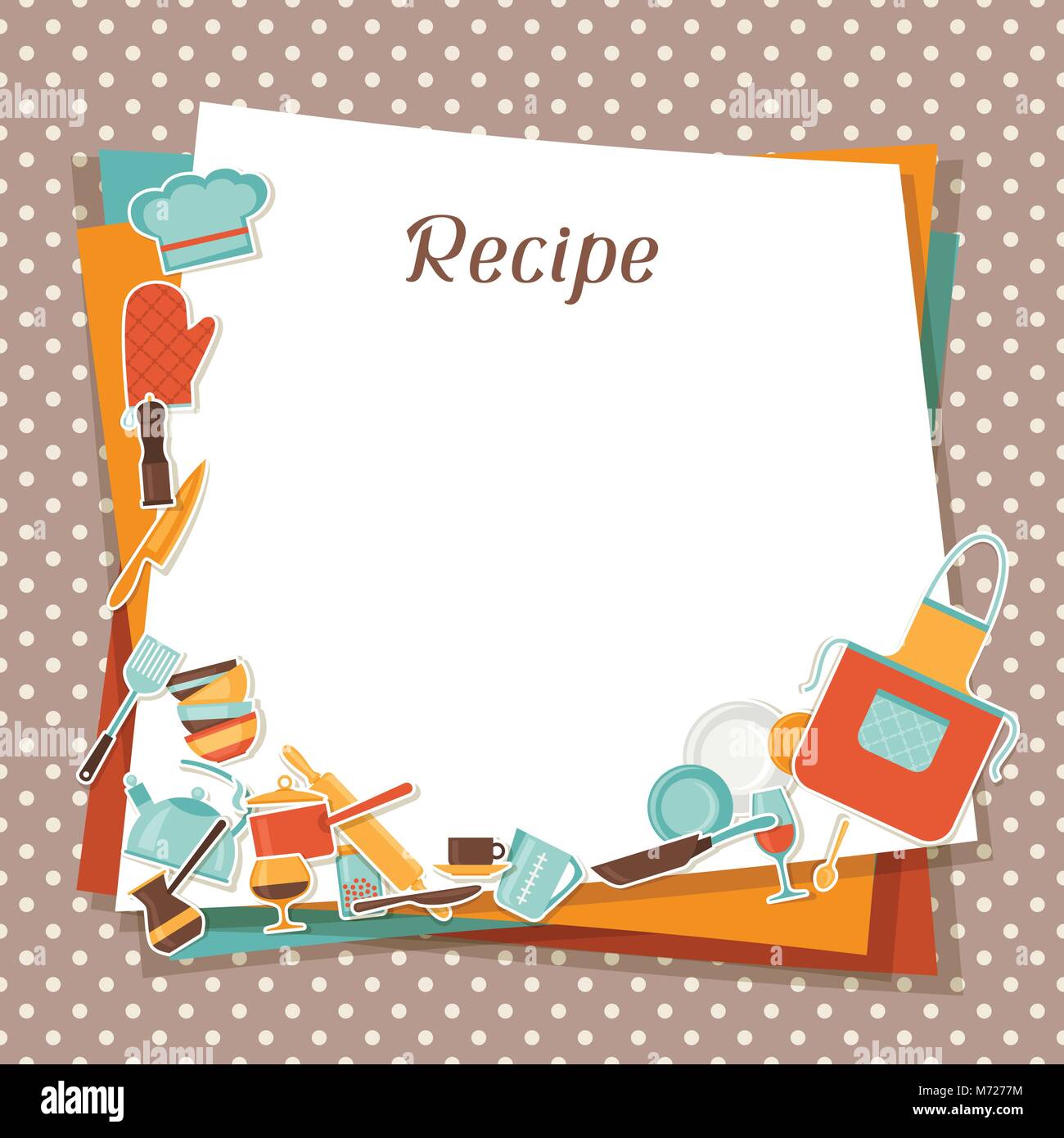 Recipe background with kitchen and restaurant utensils Stock Vector Image &  Art - Alamy