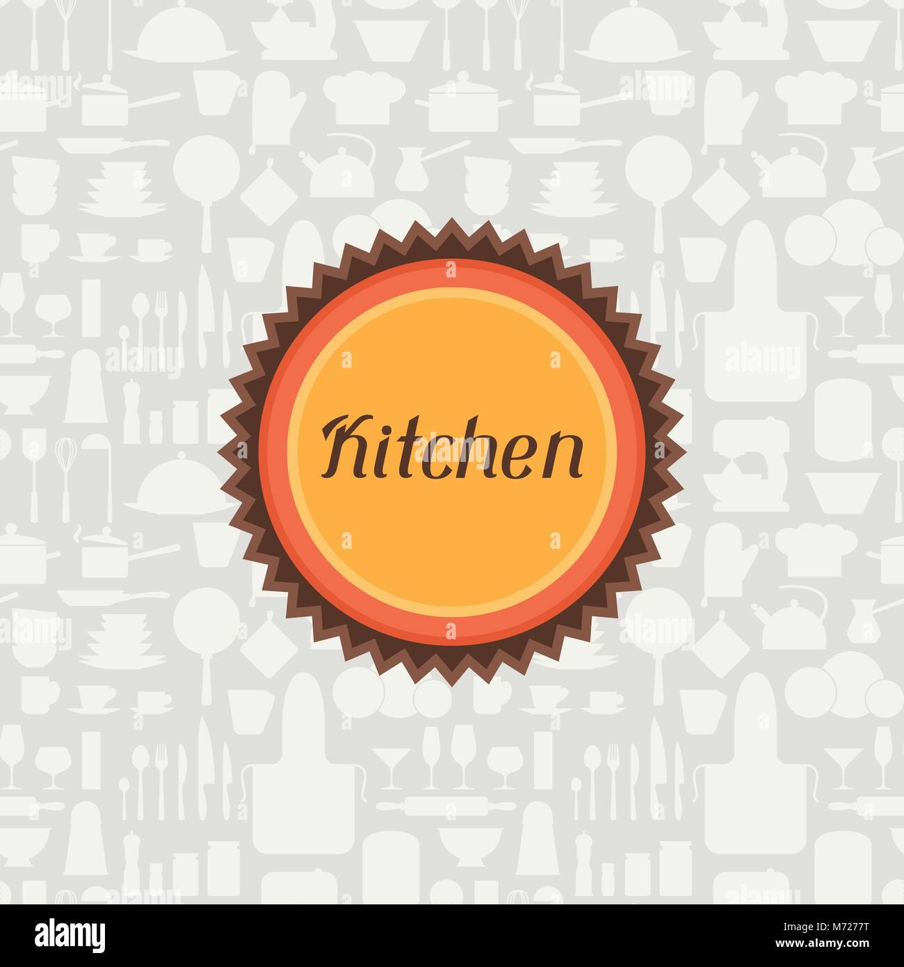 Background with kitchen and restaurant utensils icons Stock Vector ...