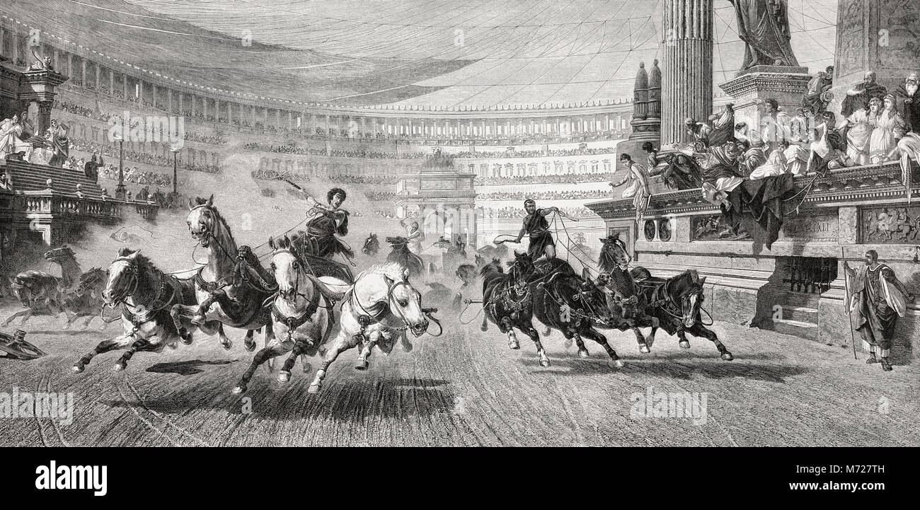 Chariot racer at the Circus Maximus in ancient Rome Stock Photo