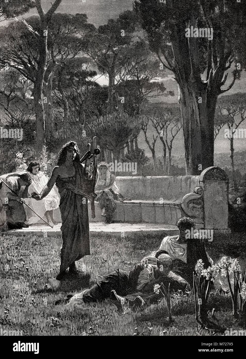 improvisational performance in ancient Rome Stock Photo