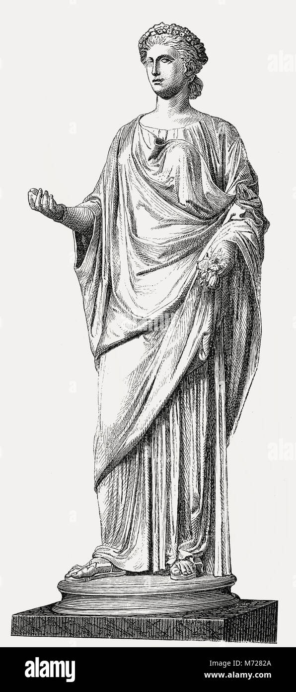 Flora, goddess of flowers, Roman mythology Stock Photo