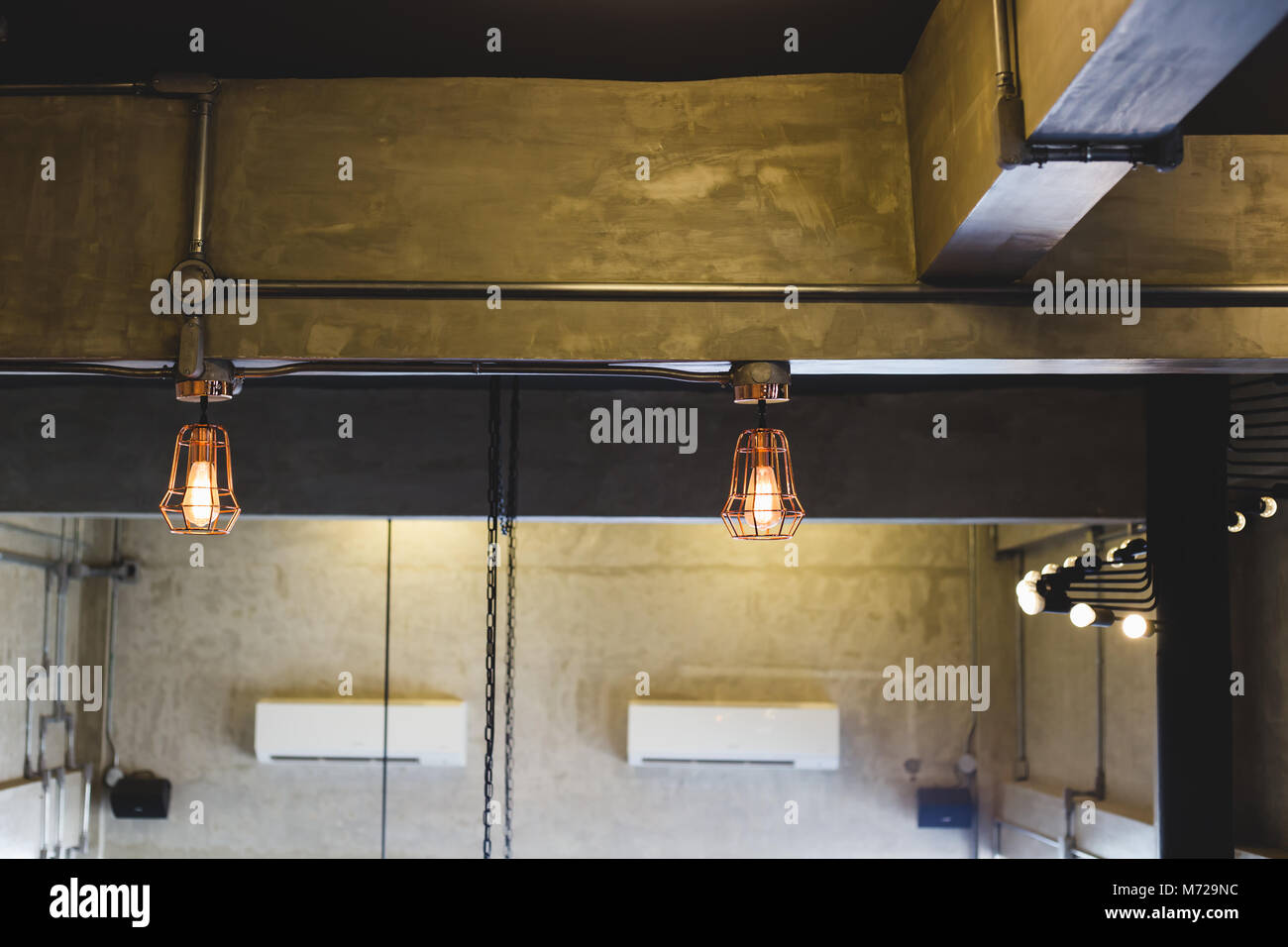 Vintage lighting decoration on concrete top of wall Stock Photo - Alamy - Bolted Concrete Decorative Wall Lighting Fixtures