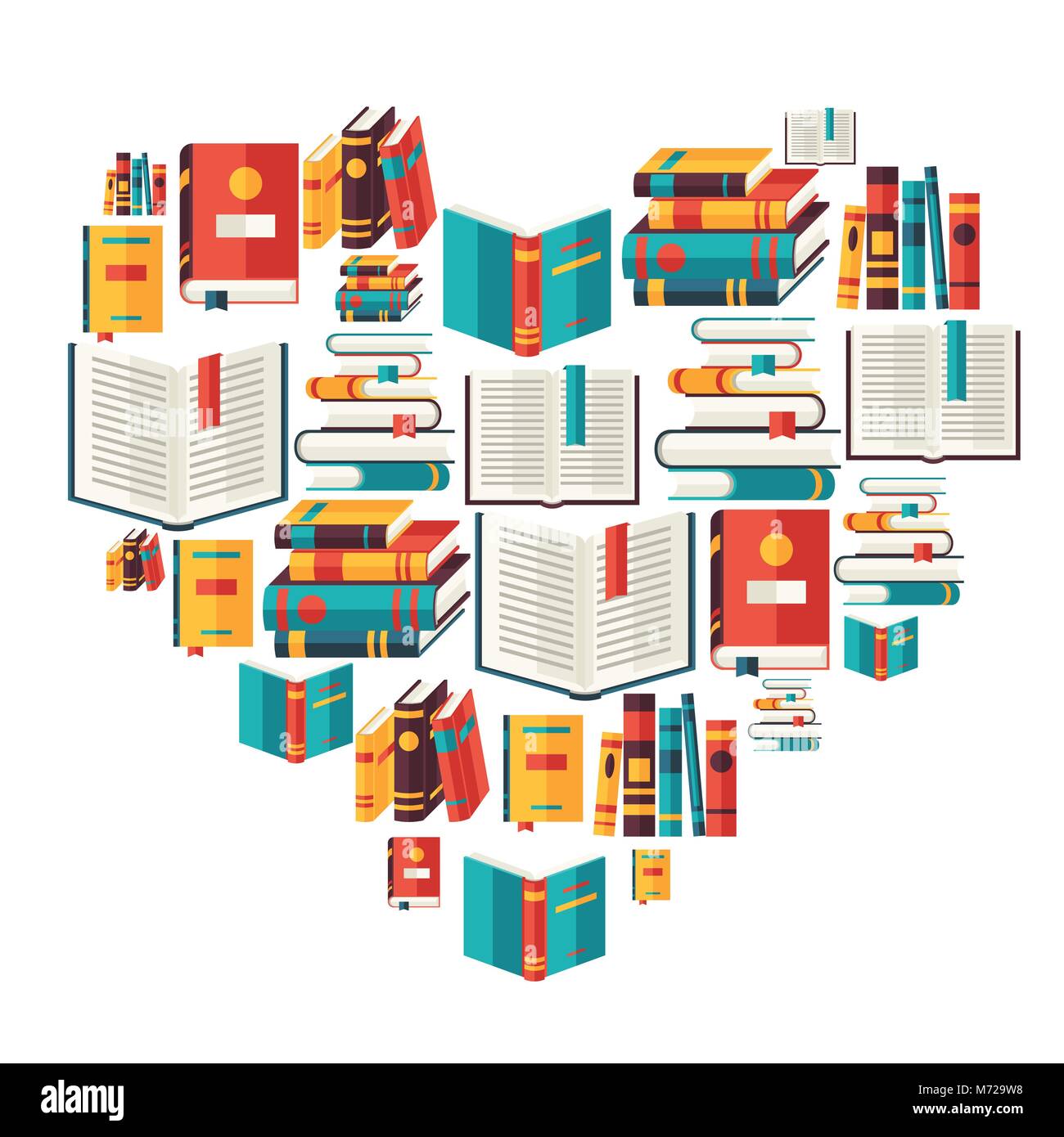 Education background with books in flat design style Stock Vector Image ...