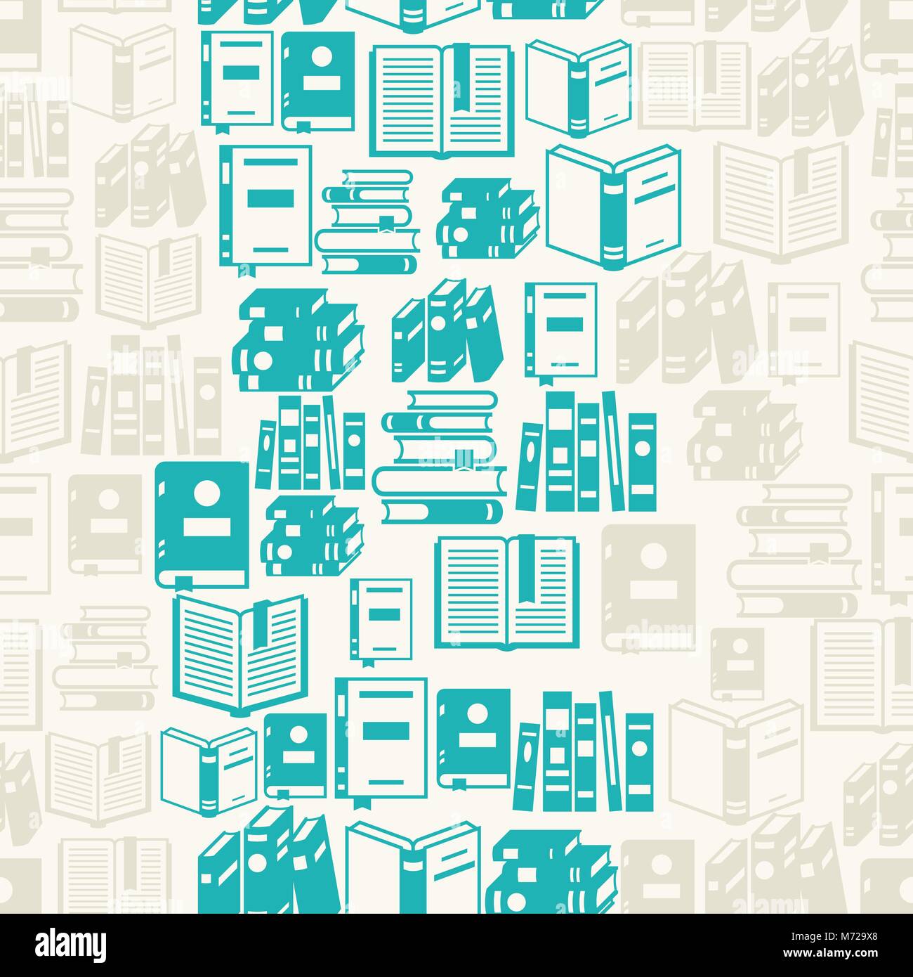 Seamless pattern with books in flat design style Stock Vector Image ...