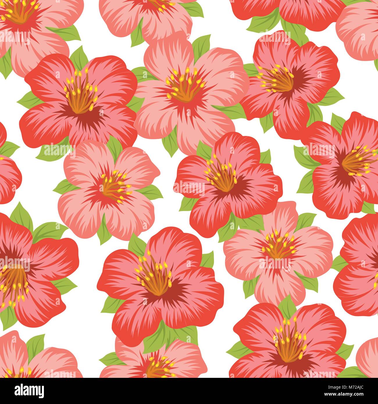 Seamless floral pattern with pretty stylized flowers Stock Vector Image ...