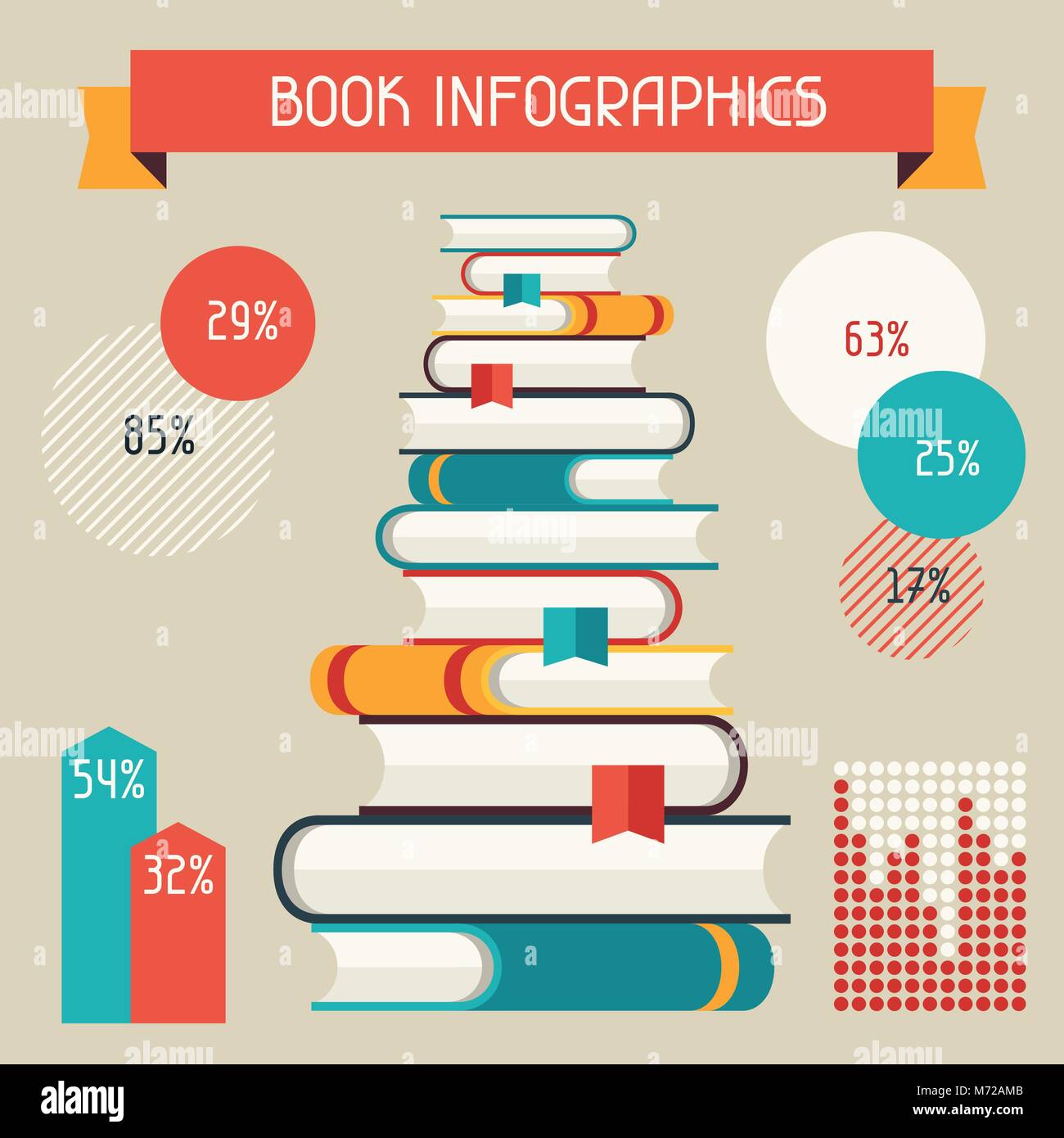 Set of books infographic in flat design style Stock Vector Image & Art -  Alamy