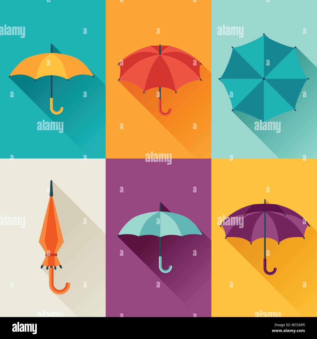Isolated umbrellas vector set umbrella hi-res stock photography and ...