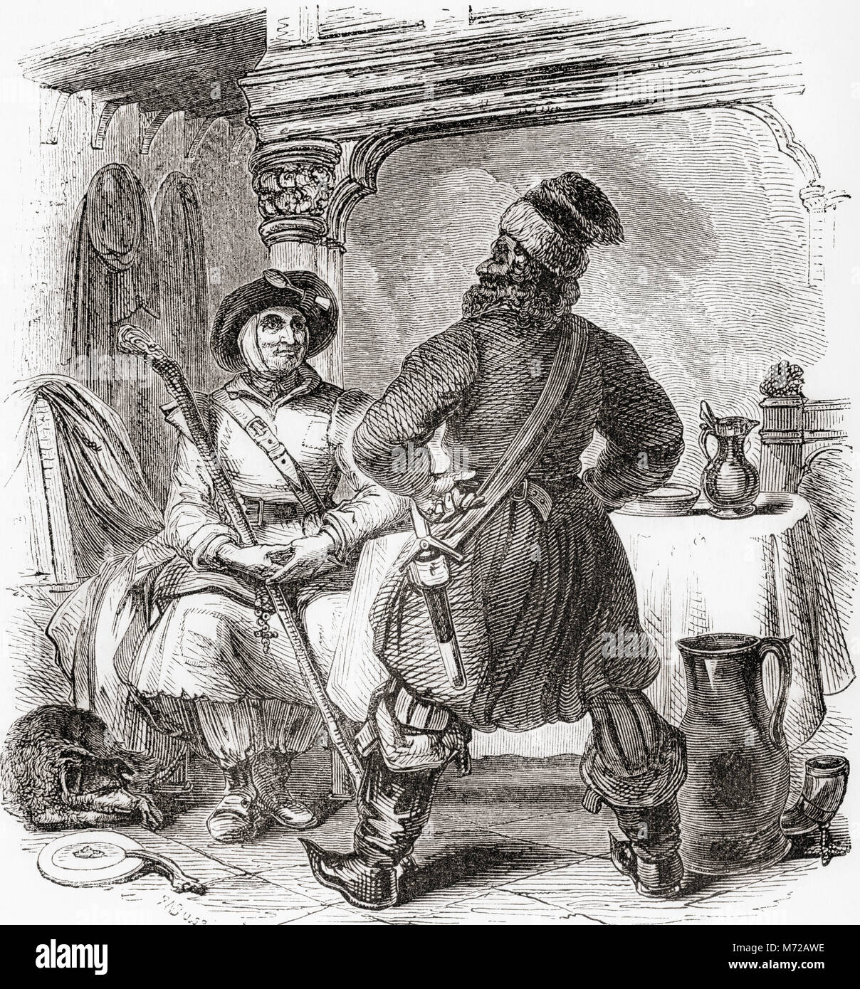 The Ploughman and Shipman.  From Old England: A Pictorial Museum, published 1847. Stock Photo