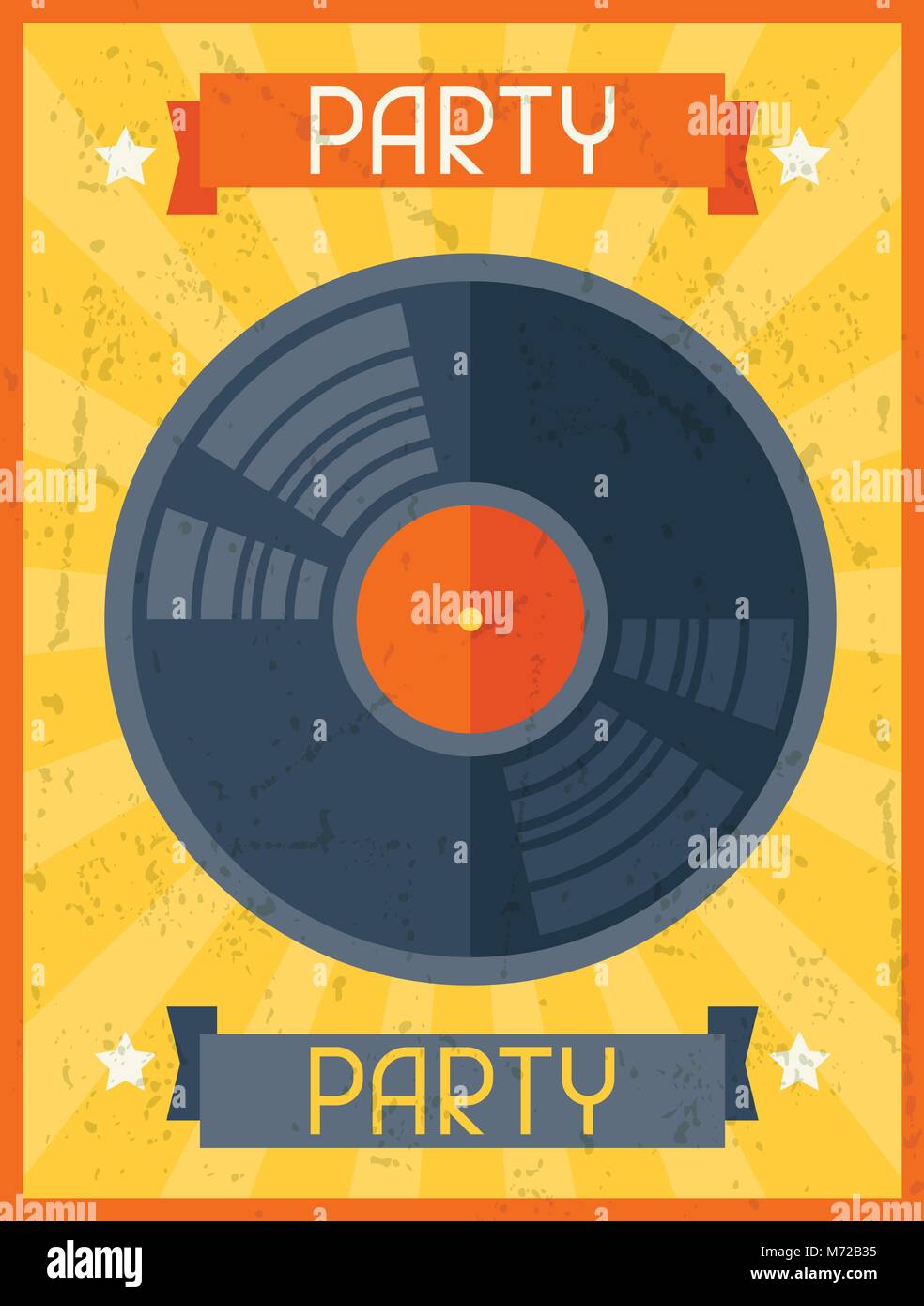 Party retro poster in flat design style Stock Vector Image & Art - Alamy