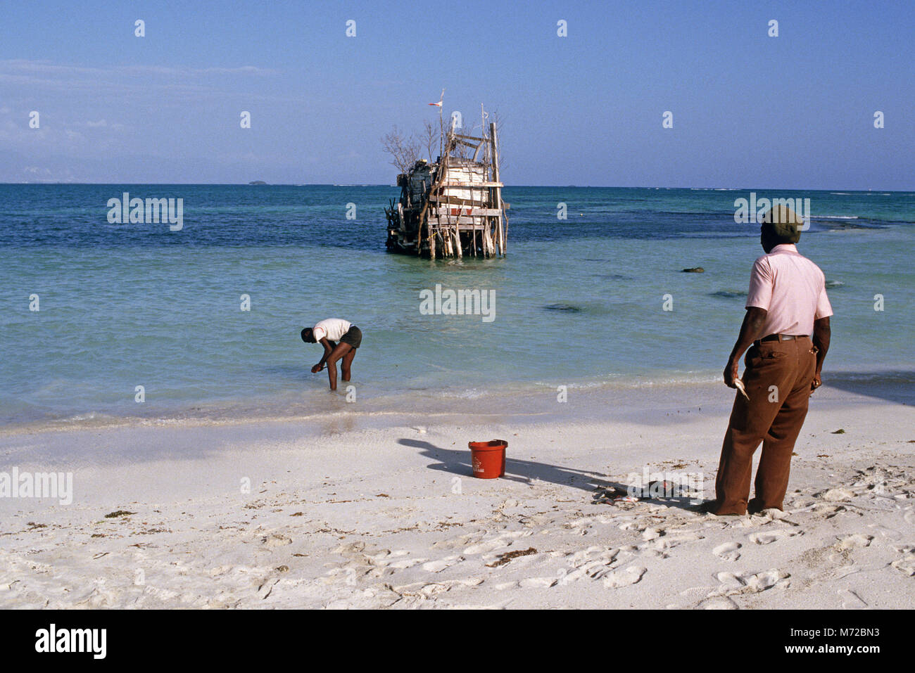Fishermen on beach near Kingston, Jamaica Stock Photo Alamy