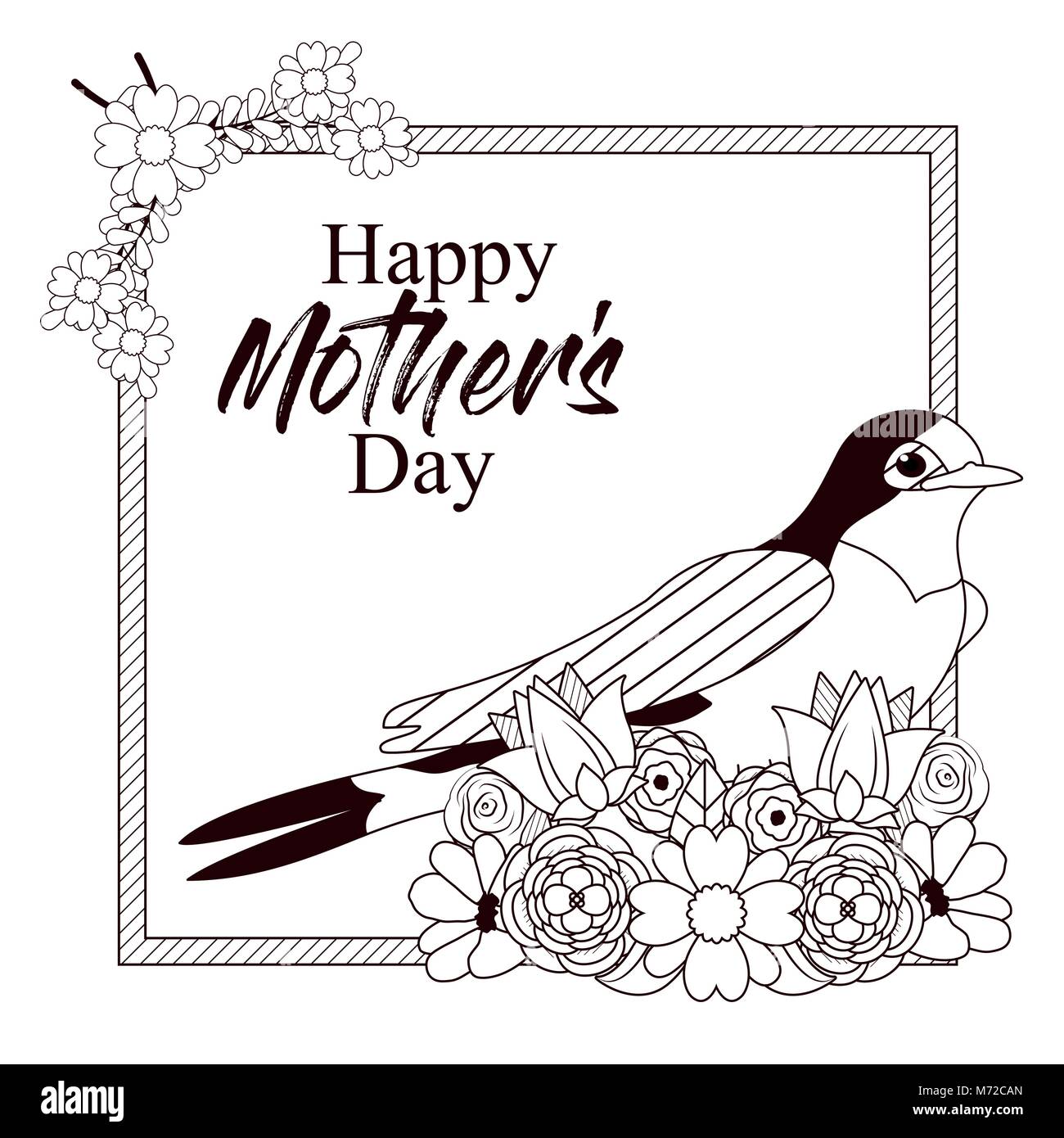 pics Beautiful Drawings Of Flowers And Birds https www alamy com stock photo happy mothers day card with beautiful bird and flowers 176459885 html
