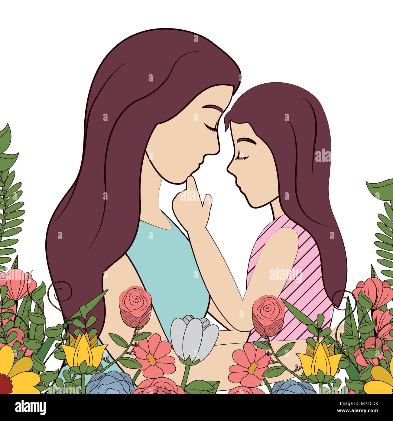 Happy mother card with beautiful drawing Stock Vector Image & Art ...
