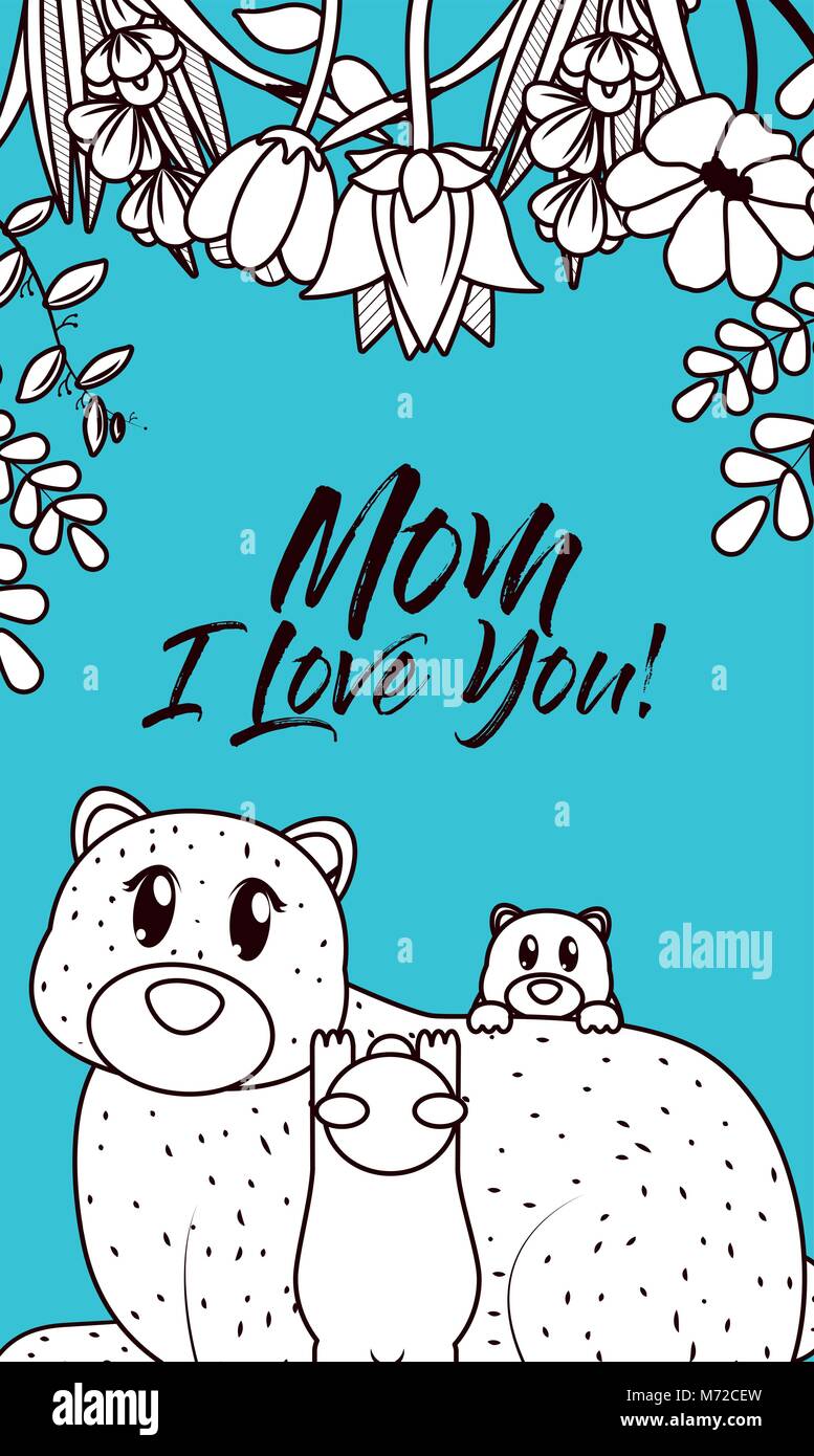 Happy mothers day card with cute animals Stock Vector Image &amp; Art - Alamy