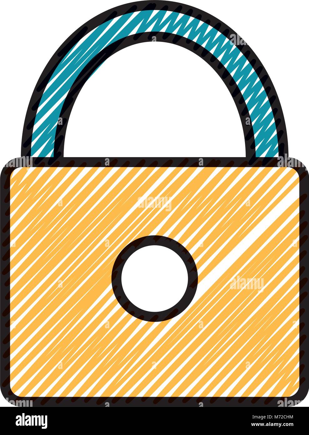 grated close padlock to protection and security symbol Stock Vector ...