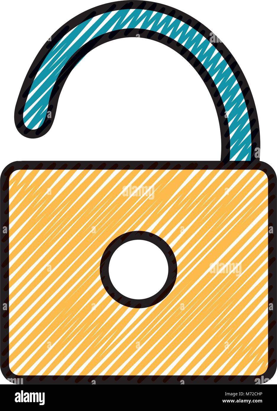 grated open padlock to security and protect symbol Stock Vector Image ...