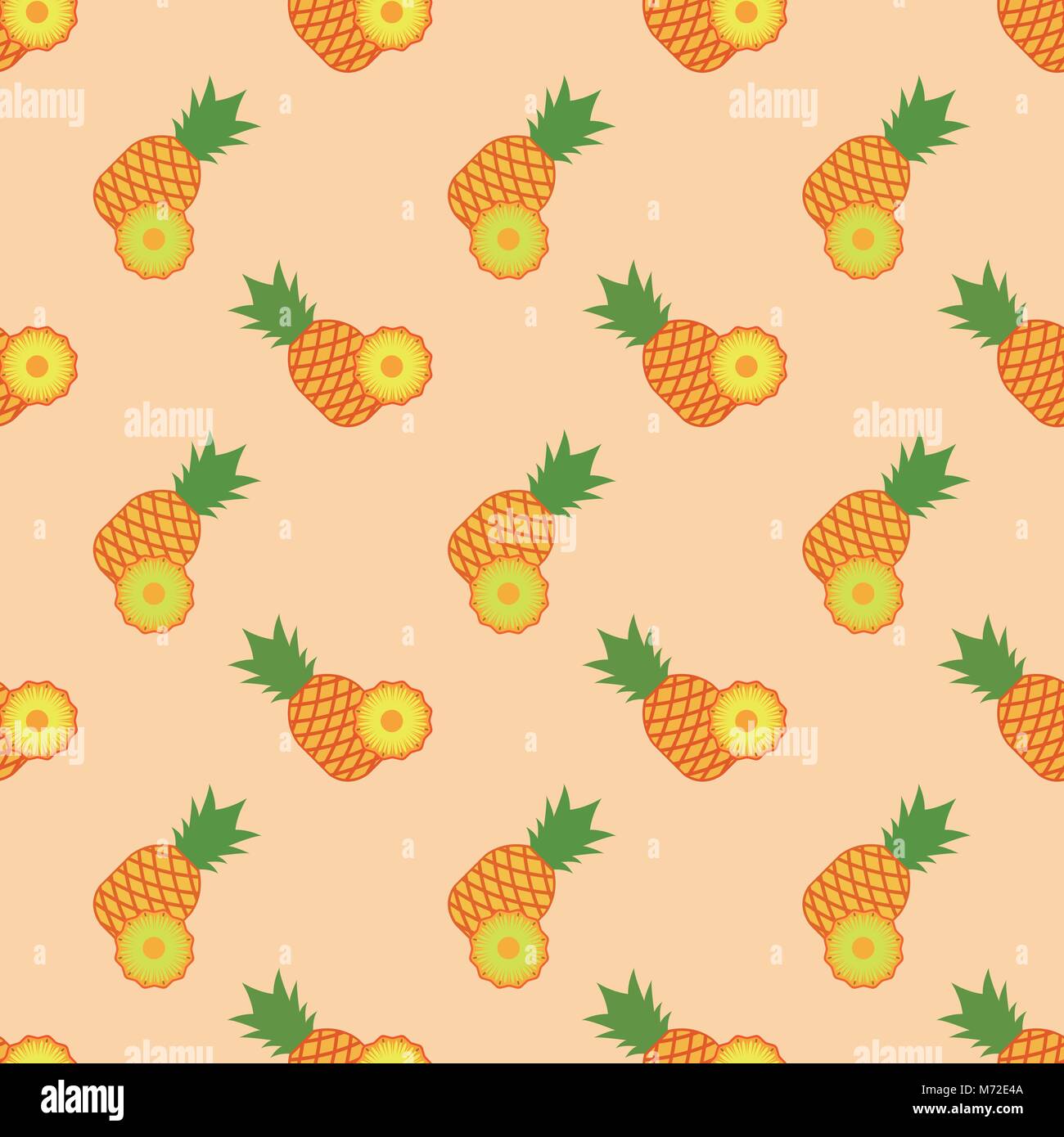 Seamless background image colorful tropical fruit pineapple Stock ...