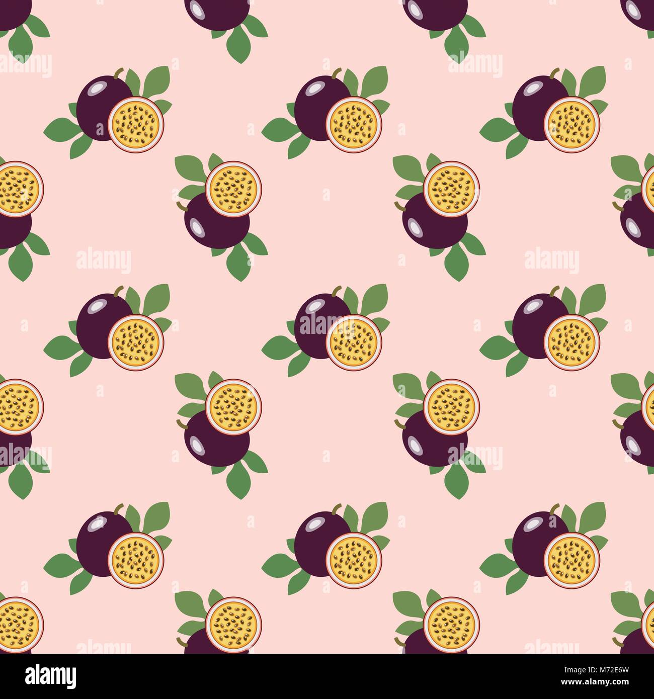 Seamless background image colorful tropical fruit passion fruit Stock ...
