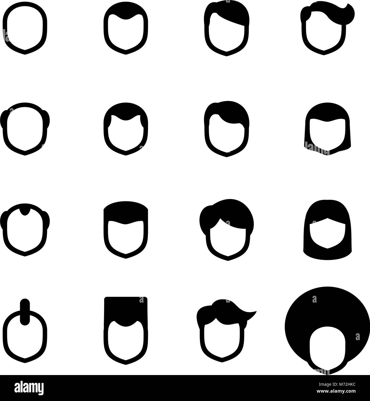 Male Haircut Icons Stock Vector
