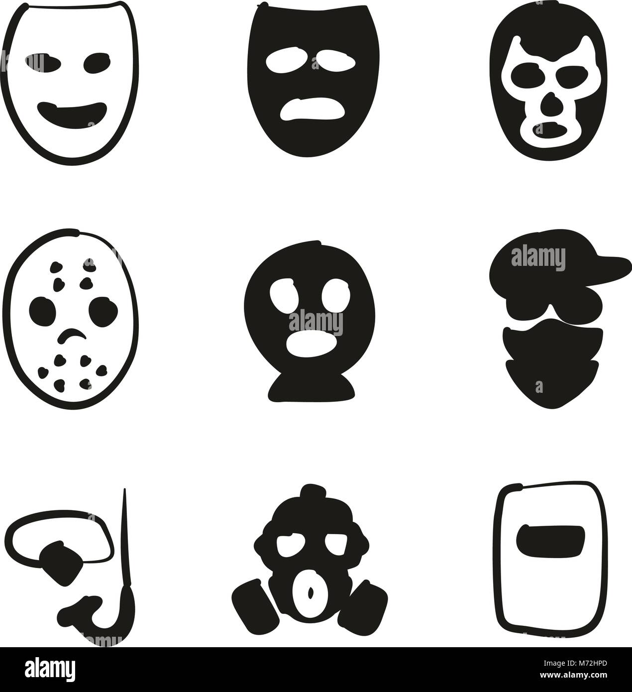 Mask Icons Freehand Fill Stock Vector Image & Art - Alamy