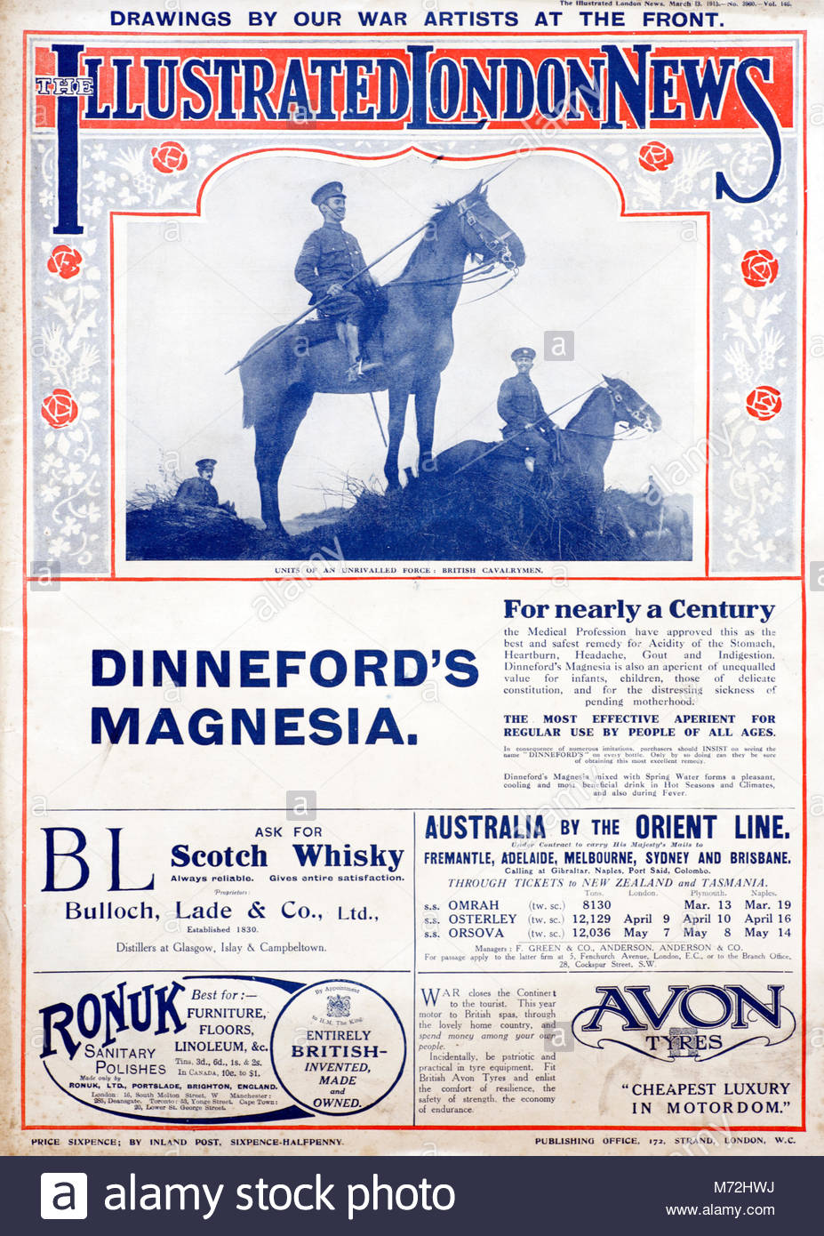 Front cover of Illustrated London News Magazine March 13th 1915 Stock Photo